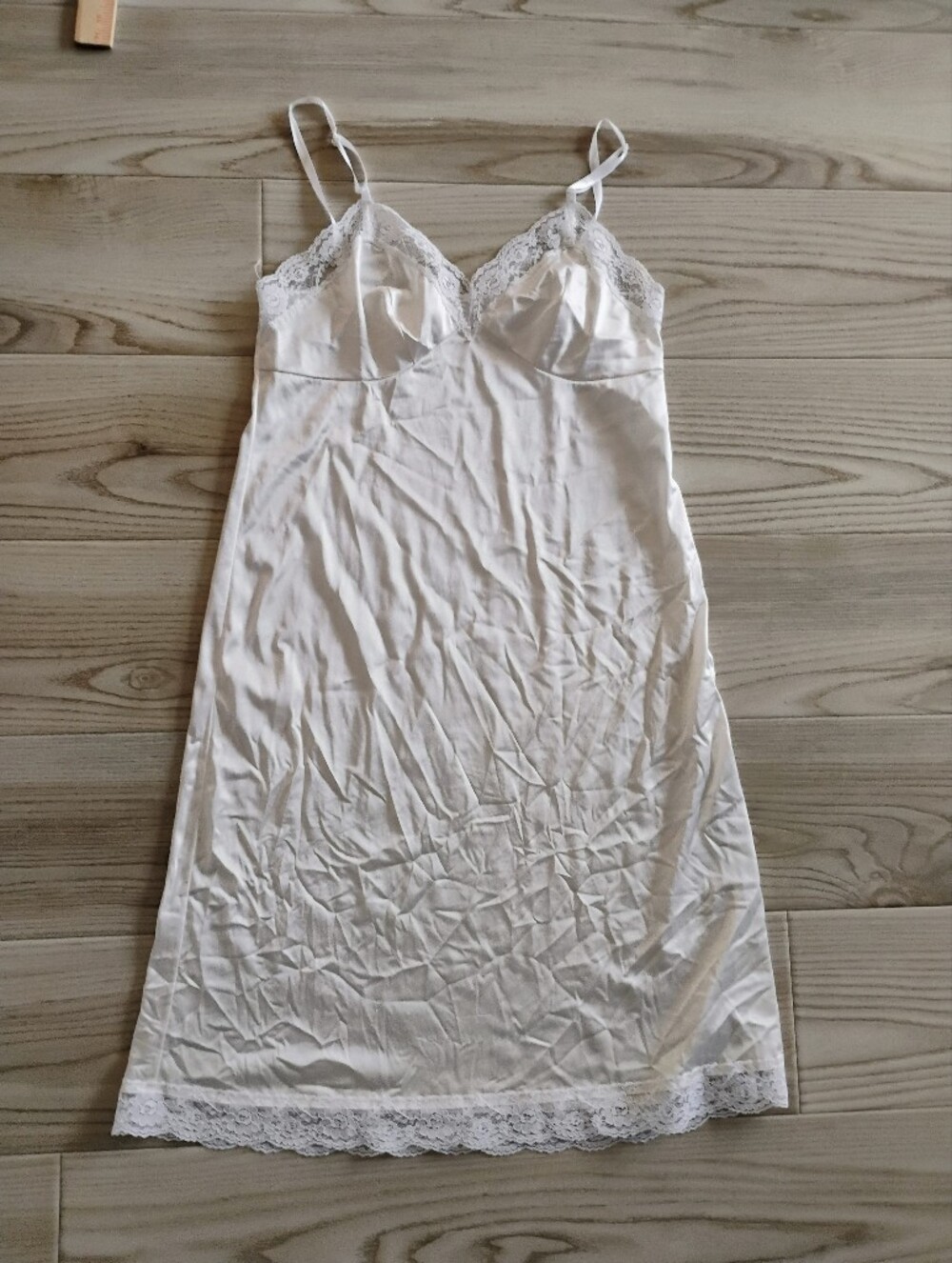 White Lace Trim Slip Dress